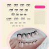 48Pcs Black French Tips Press on Toenails Pink Press on