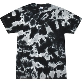 Colortone 100% Cotton Tie Dye T-Shirt for Women and Men, 2X-Large, Multi Black