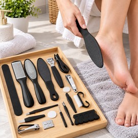 Stainless Steel Toenail Clipper Set for Foot Care – Manual Grooming Tools for Thick Toenails, Home & Travel Use