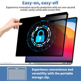 F FORITO Laptop Privacy Screen Compatible with Macbook Air 13 Inch(2018, 2019, 2020, 2021, M1), Removable Anti Blue Light Crystal Clear Computer Privacy Screen Protector