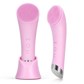 Rechargeable Silicone Facial Cleansing Brush with Heat Massage