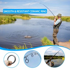 VICZON 22 Piece Fishing Rod Guide Rod Ring Set, Ceramic Guides, Fishing Rod Ring Made of Ceramic, 11 Sizes, 3.7 mm - 29.9 mm Fishing Rod Repair Tip Ring Rod Ring Fishing Rod Guide