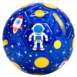 INPODAK Toddler Football, Footballs Size 3, Kids Ball, Football Gift for Boys 1 2 3 4 5 Years Old, Foot Balls for Boys Girls Child Yard Outdoor Indoor Blue Astronaut