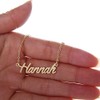 HUAN XUN Gold Color Plated Cursive Name Necklace, Hannah