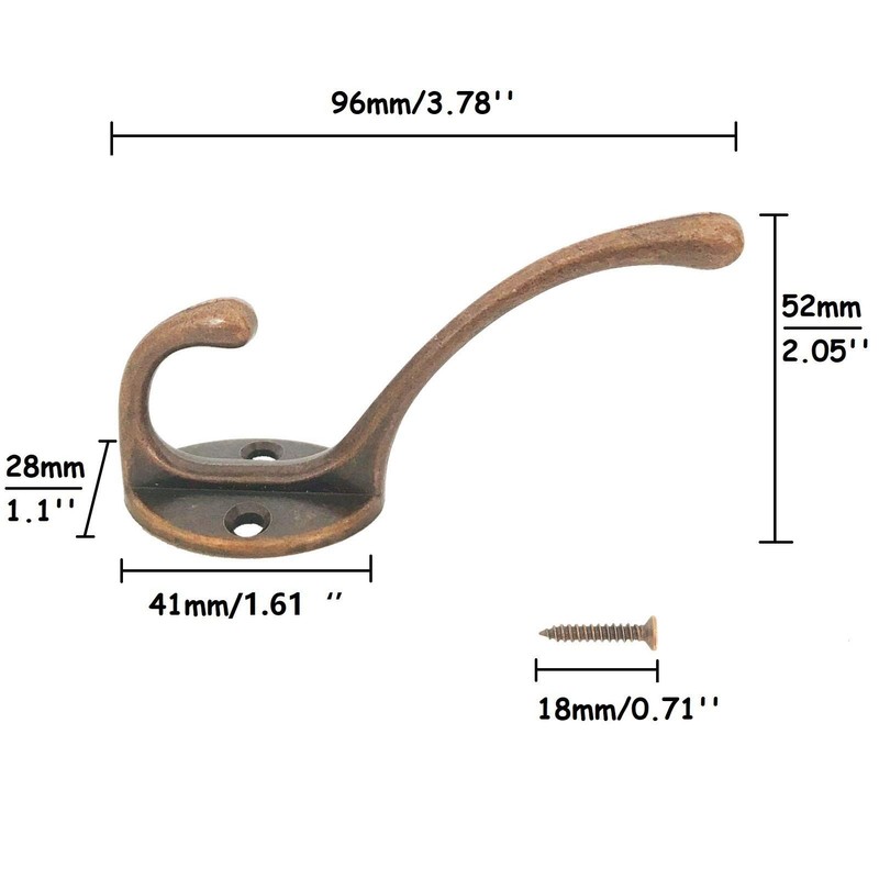Beilala 10 Pack Double Coat Hooks for Wall Door with
