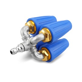 ULXIOM 4-in-1 Pressure Washer Turbo Nozzle, 1/4" Quick Connector, 360 Rotating, 2.5 Orifice Twin, 4000 PSI