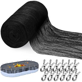 Adnee 33X18 Ft Oval Swimming Pool Leaf Net Cover,Pool Mesh Net Cover with 12 Pcs Metal Clips,Pool Safety Net Blanket Suitable for 15x30 Ft Pool to Proventing Leaves