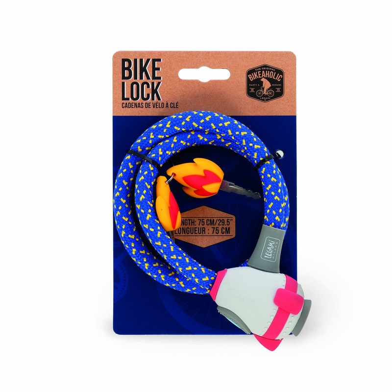 Legami - Bicycle lock with key, tiger motif, polyester exterior,