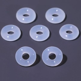 0.28 Inch Silicone Earring Backs Stopper Rings for Piercings, Clear Discs Rings Stabilizer Pads, Non Pull Piercing Discs Rings, 7mm Earlobe Support Patches (50 pcs)