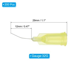 PATIKIL Blunt Tip Dispensing Needles with Bent Blunt Needle, 200 Pcs 0.5 Inch 32G Industrial Liquid Dispenser Needle with Lure Lock for Refilling Liquid Ink