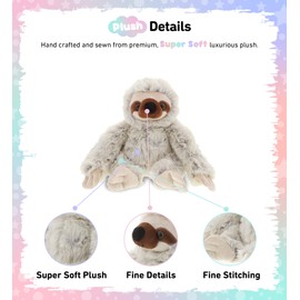 DolliBu Plush Sloth Stuffed Animal - Soft Plush Huggable Sloth Plush, Adorable Playtime Plush Toy, Cute Wild Life Cuddle Gifts for Kids & Adults - 6.75" Inches