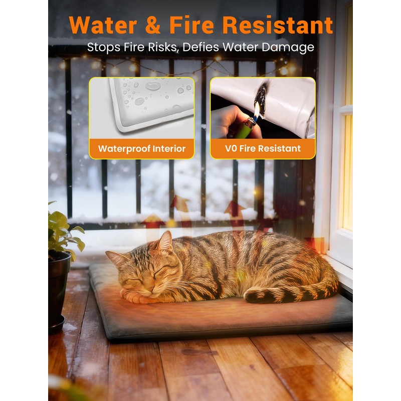 PETNF Outdoor Pet Heating Pad for Cats & Dogs, 100.4-107.6°F