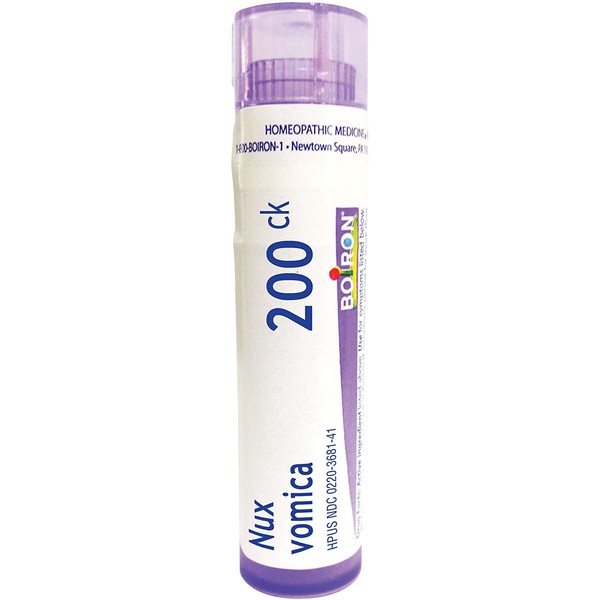 Boiron Nux Vomica 200CK, 80 Pellets, Homeopathic Medicine for Hangover Relief