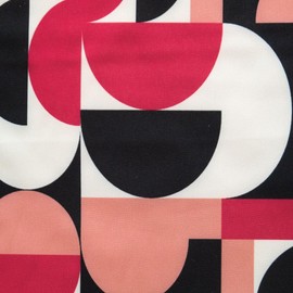 Poly Spandex Stretch Fabric - Abstract Geometric - 57 Inch Wide - Dressmaking Fabric for Garments, Costumes, and Crafts - Soft, Stretchy Material for Sewing, Apparel, and Upholstery (Red, 3 Metre)