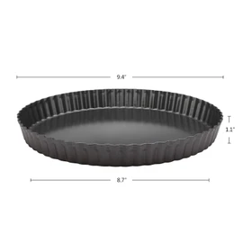 Tart Pan 9 Inch, Beasea Removable Bottom Round Pie Pan Non Stick Fluted Tart Baking Pan, Loose Bottom Quiche Pan for Oven Baking
