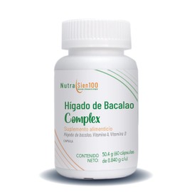 Nutrasien100 Hígado de Bacalao Complex Vit A y Vit D - Omega 3 EPA/DHA 60Caps