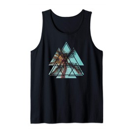 Palm Tree Geometric Triangles | Cute Beach Vacation Gift Tank Top
