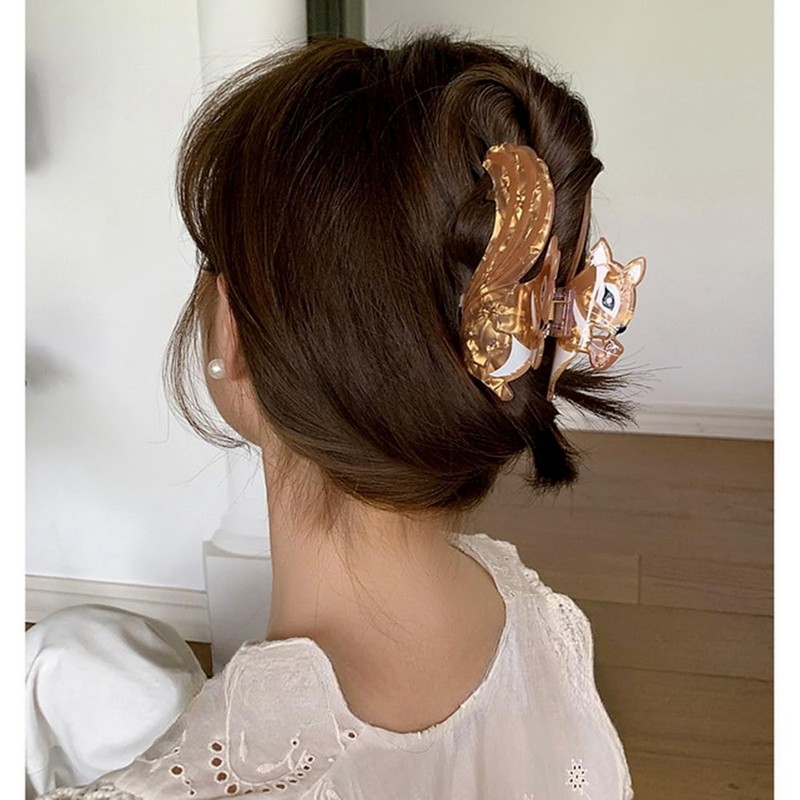 Unique Animal Claw Clip Cute Squirrel Shape Hair Clips Acetate