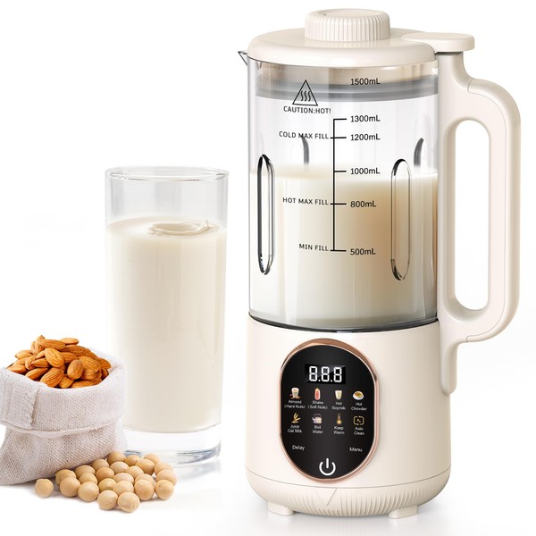 50oz Nut Milk Maker, 10 in 1 Automatic Nut Milk
