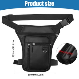 PWGHWG Thigh Bag Waist Bag for Men and Women, Waterproof Multi Pockets Leg Bag with Zip, Outdoor Waist Bags for Motorcycle, Bike, Hiking, Running (Black), black, Classic and simple