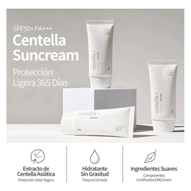 Mixsoon Centella Sun Cream Spf50 Bloqueador Protector Solar