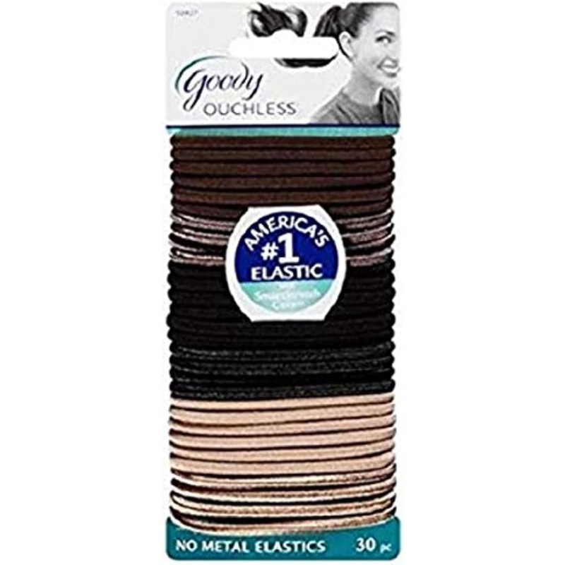 Goody Ouchless trenzado Java Bean elástico, neutro, 30 unidades