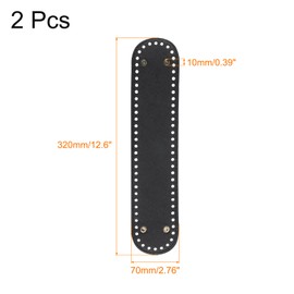 sourcing map Oval Bag Bottom Shaper Pad, 2Pcs 320x70mm PU Leather Bags Cushion Base for Crochet Knitting Handbag Shoulder Bag, Black