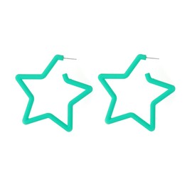 80s Neon Pink Earrings - S925 Trendy Hot Pink Earrings for Women Stylish Pink Themed Jewelry (Blue)