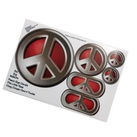 The Toy Restore Replacement Stickers Peace Sign Decals Fits Little Tikes Cozy Coupe Car Truck (Red)
