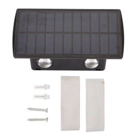 Solar Lights Outdoor IP67 Waterproof 4 LED Solar Fence Lights Up Down Solar Wall Light for Outside Backyard Deck Step Porch Warm Light