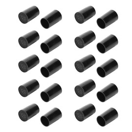 A sixx Heel Quick Tips, Negro con una Capa Adicional de Tapones de reparación de talón de Poliuretano, 10 Pares de Fiestas Antideslizantes(Inner Diameter 10mm)