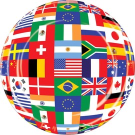 Beistle International Flags 7-inch Dessert Party Plates | 8-Count | (1-Pack)