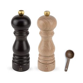 Peugeot Paris u'Select Salt & Pepper Mill, Inch, Chocolate/Natural - With Wooden Spice Scoop (7 inch)