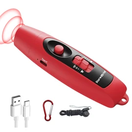 Starworld Rechargeable Bear Horn - 120dB Electronic Air Horn for Bears with 4 Volume Levels & 3 Tones, Audible 0.5 Miles, LED Safety Light for Hiking, Camping, Wildlife Defense​