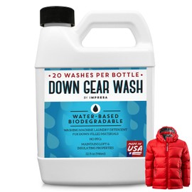 IMPRESA Down Wash Detergent - 32 Fl Oz (20 Loads), Liquid & Unscented - Laundry Detergent Safe for Down Coats & Comforters
