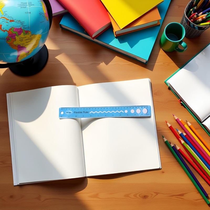 Blue 30cm Soft Flexible Ruler Multicolor Measure Straight Rulers Office