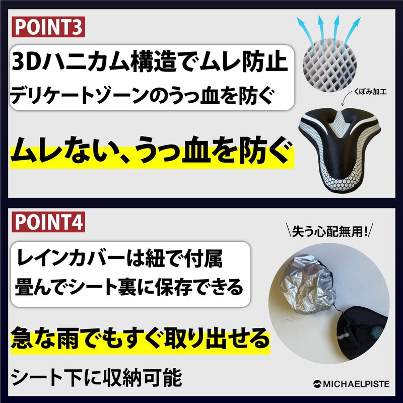[Zero Gravity 3D Honeycomb Structure Distributes Body Pressure] Saddle Cover,