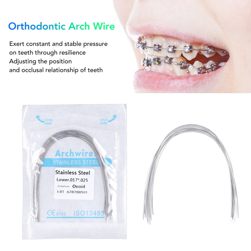 50pcs Stainless Steel Orthodontic Arch Wire Flexible Dental Orthodontic Rectangular