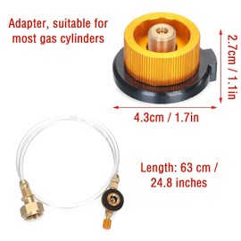 Camping Stove Adapter, Camping Gas Stove Adapter, Propane Refill Adapter, Suitable for Various Outdoor Activities such as Camping, Barbecue, Outdoor Cooking and Picnics, 60 cm