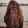 Pink Leopard Hair Bow Ribbon Clips for Women Oversized Cheetah