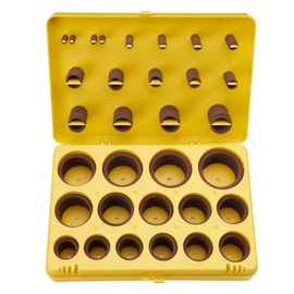 BUSY-CORNER 382 Pieces FKM O Ring Kit, Fluorocarbon 75A, 30 Inch Sizes, Chemical Resistant and Oil Resistance O-Rings for Various Chemicals, Hydraulic, Cylinders, Plumbing (Yellow Box, Brown Orings)