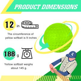 Deekin 24 PCS Pitching Machine Softballs, Dimpled Softballs, Practice Foam Sport Pitching Machine Game Ball for Indoor Outdoor Practice, 2 Dozen(12 Inch,Green)