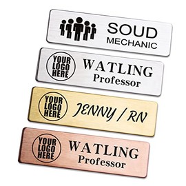 Etiquetas de identificación personalizadas de metal con grabado de logotipo/nombre para identific...