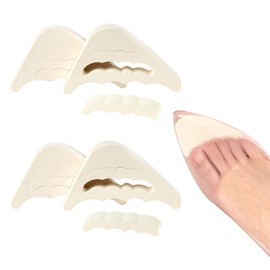 Shoe Filler Insert [4 Pairs] for Shoes Too Big, Adjustable Toe Plug Shoe Inserts, Half Cushion Inserts for Men & Women, Pumps, Flats, Sneakers, High Heels (Beige)