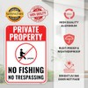 1PC Private Property No Fishing Sign, 14 x 10 Inches