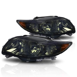 PM PERFORMOTOR Headlights Assembly Compatible with 2009 2010 Toyota Corolla, 2Pcs Headlamps with Smoked Lens Amber Corner