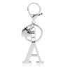 MWOOT Initial keychain, Stainless Steel Key Ring, Letter A keychain,