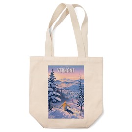 Lantern Press Killington, Vermont, Ski for Miles, Skiing (100% Cotton Canvas Reusable Tote Bag)