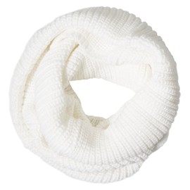 Simplicity Lightweight Solid Color Circle Scarf for Women and Men, Ivory