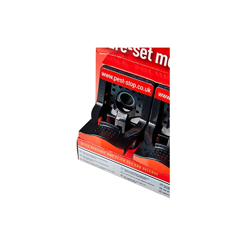 Pest-Stop PSSPT Sure-Set Plastic Mouse Trap, Black, 4.53 in*4.49 in*2.56